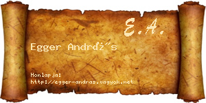 Egger András névjegykártya